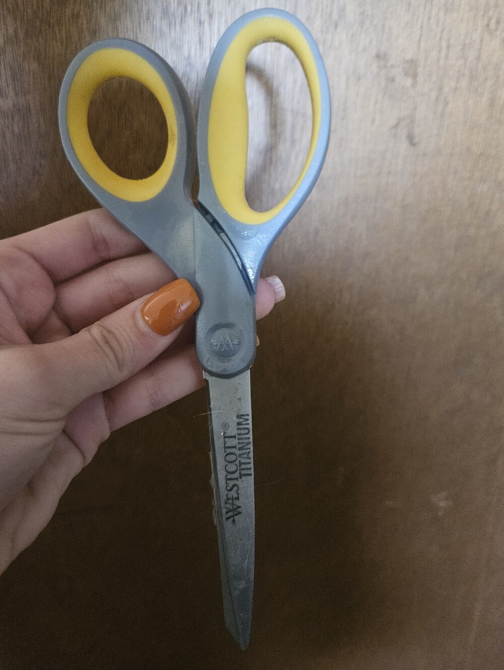 Westcott Titanium Straight Scissors Right-Handed Gray/Yellow Handles